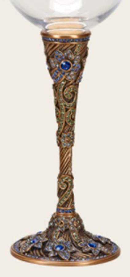 Stemware (Gold & Silverplated) Geisel Stem-GP,Sapphire & Greens Swarovski Crystal by Edgar Berebi-1
