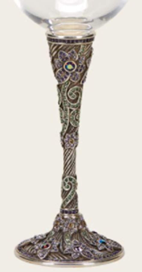 Stemware (Gold & Silverplated) Geisel Stem-SLVP, Amethyst & Peridot Swarovski Cry by Edgar Berebi-1