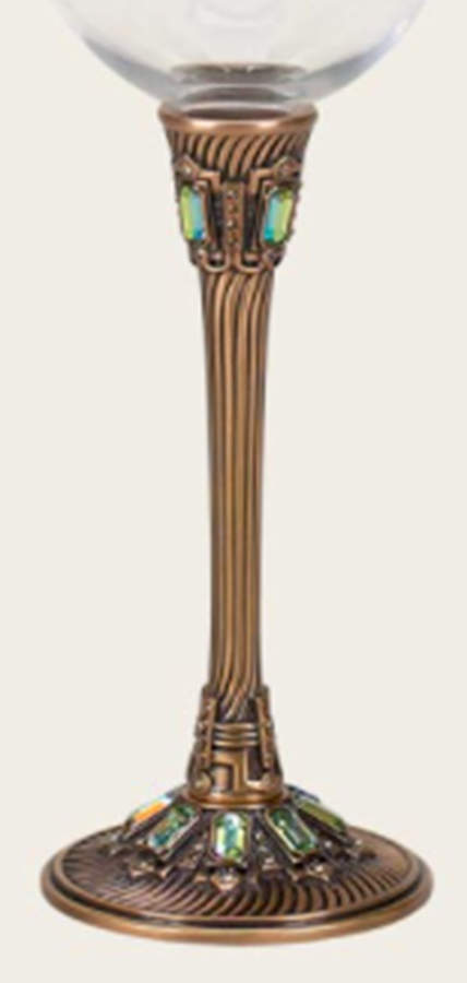 Stemware (Gold & Silverplated) Florence Stem-GP, Peridot w/Smoke Topaz Crystals by Edgar Berebi-1