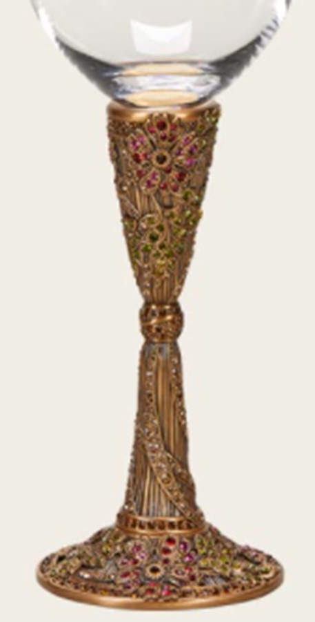 Stemware (Gold & Silverplated) Duchamp Stem-GP, Red & Green Swarovski Crystals by Edgar Berebi-1