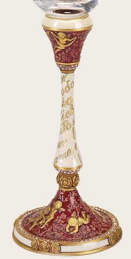 Stemware (Gold & Silverplated) Cupid Stem-GP, Pearl & Dk Rose w/Swarovski Cry. by Edgar Berebi-1