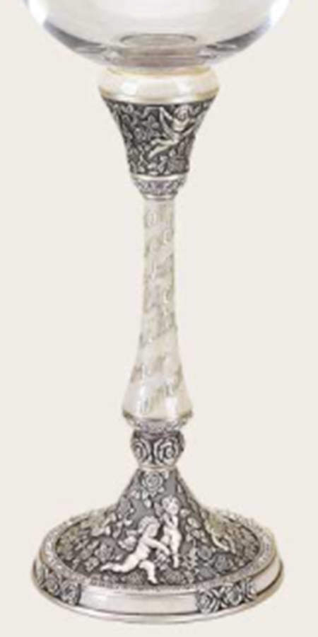 Stemware (Gold & Silverplated) Cupid Stem-SLVP, Ivory & Pearl w/Swarovski Cry. by Edgar Berebi-1