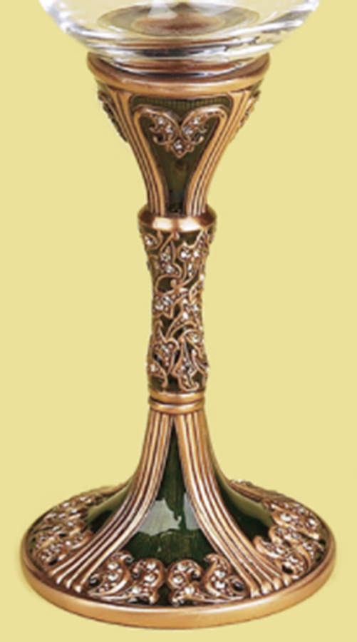 Stemware (Gold & Silverplated) Cordial/Tuscany-GP, Watercress w/Topaz Crystals by Edgar Berebi-1