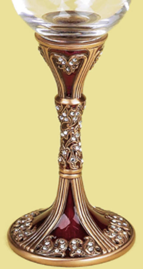 Stemware (Gold & Silverplated) Cordial/Tuscany-Goldplated, Garnet w/Crystals by Edgar Berebi-1