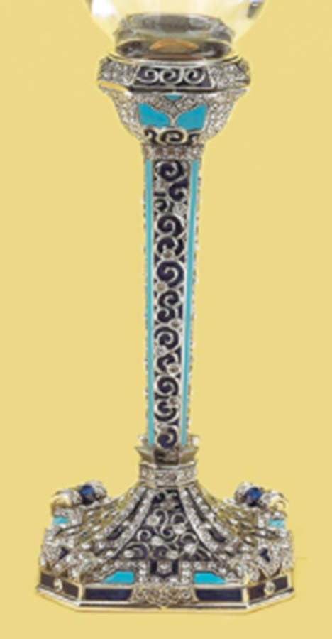Stemware (Gold & Silverplated) Costa Azul Stem-SLVP,Sapphire & Turquoise w/Cry by Edgar Berebi-1