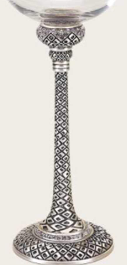 Stemware (Gold & Silverplated) Copenhagen Stem-Silverplate w/Clear Swarovski Cry by Edgar Berebi-1