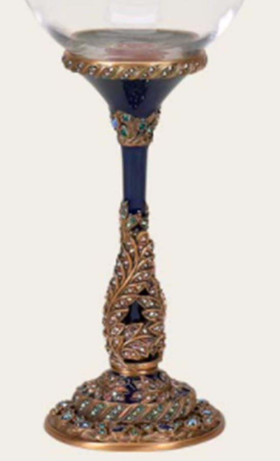 Stemware (Gold & Silverplated) Cannes Stem-GP, Sapphire w/Multcolored Swarovski by Edgar Berebi-1