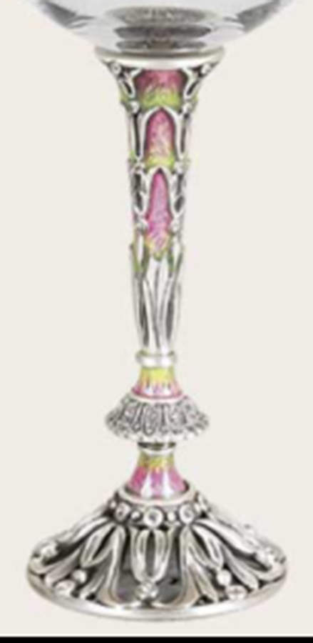 Stemware (Gold & Silverplated) Buenos Aires Stem-SLVP, Pink & Peridot w/Swarovski by Edgar Berebi-1