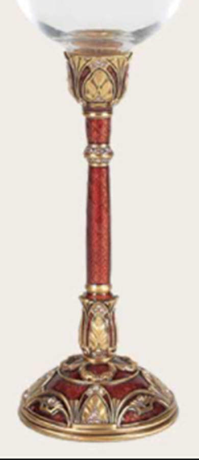 Stemware (Gold & Silverplated) Beauvas Stem-GP,Orange & Burgundy w/Swarovski Cry by Edgar Berebi-1