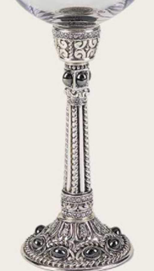 Stemware (Gold & Silverplated) Americana Stem-SLVP, Jet & Pearl w/Swarovski Cry. by Edgar Berebi-1