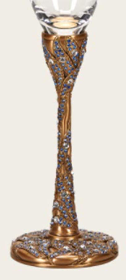 Stemware (Gold & Silverplated) Alexandrov Stem-GP, Sapphire Swarovski Crystals by Edgar Berebi-1