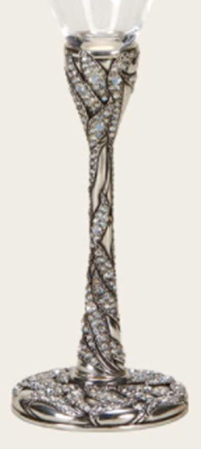 Stemware (Gold & Silverplated) Alexandrov Stem-Silverplate w/Swarovski Crystals by Edgar Berebi-1