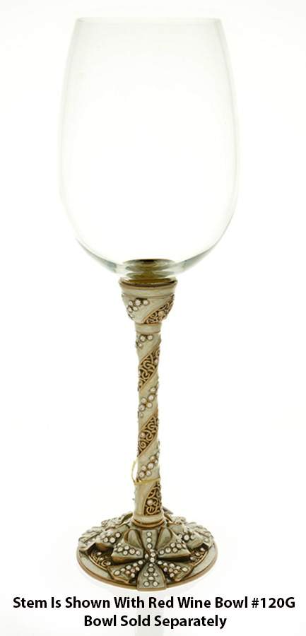 Stemware (Gold & Silverplated) Noel Stem-Goldplated, Pearl w/Swarovski Crystals by Edgar Berebi-1