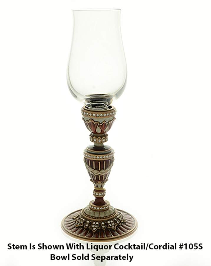 Stemware (Gold & Silverplated) Minsk Stem-GP,Garnet & Pearl w/Swarovski Crystals by Edgar Berebi-1