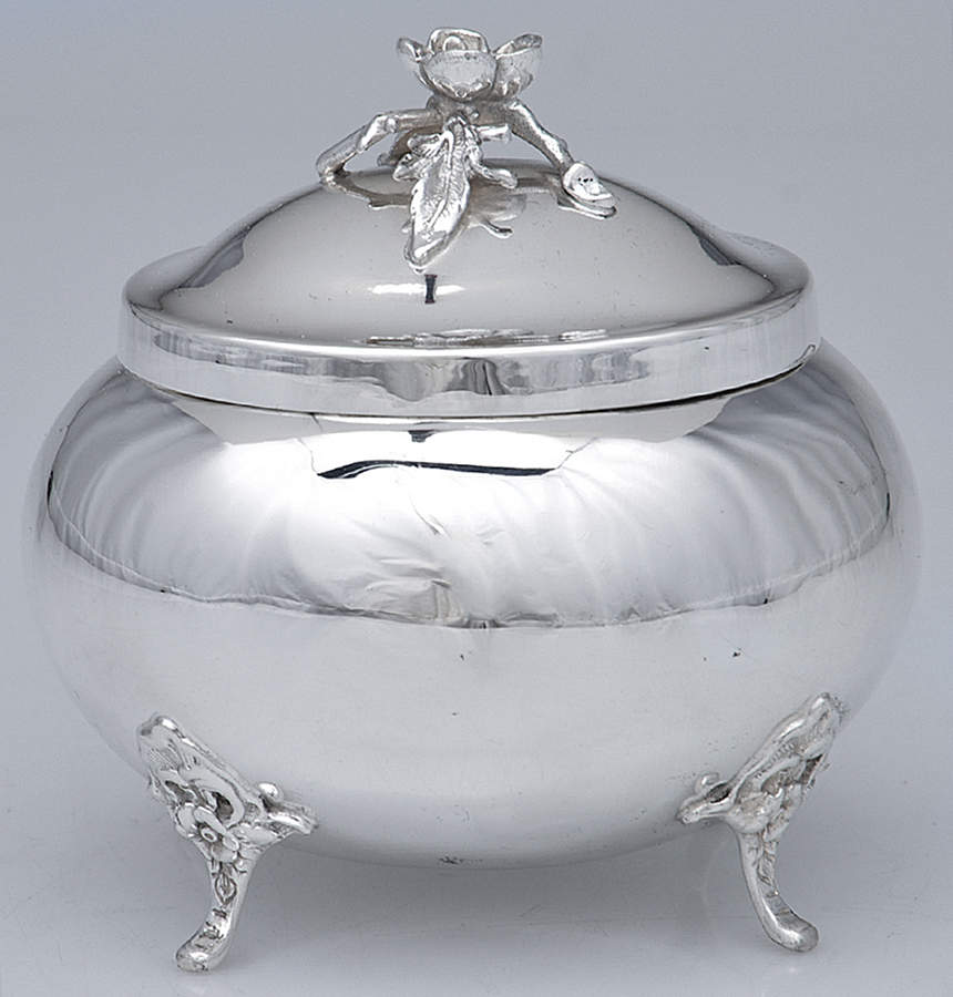 EIL4 (Sterling, Hollowware) Sugar Bowl with Hinged Lid by Emil Hermann (Germany)-1
