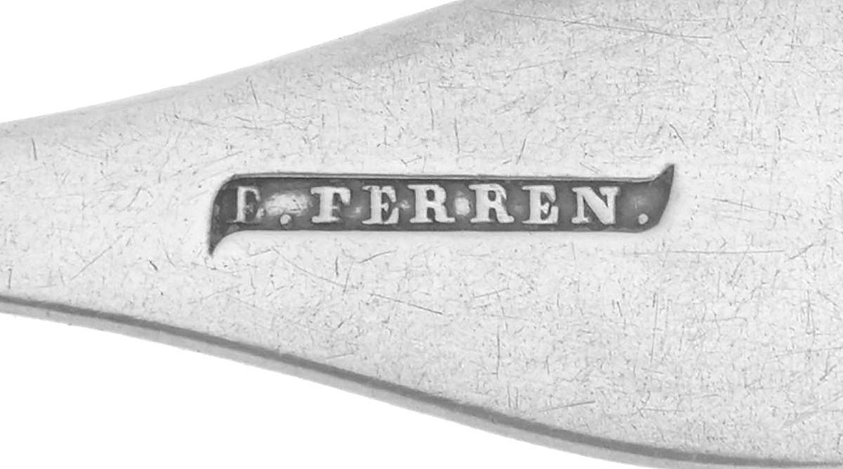 Coin Silver Flatware Tablespoon (Serving Spoon) by Ebenezer Ferren Jr-5