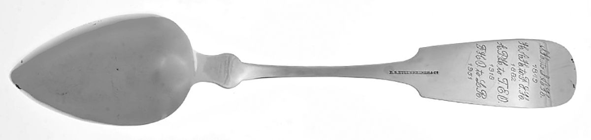 Coin Silver Flatware Tablespoon (Serving Spoon) by Ettenheimer & Co-2