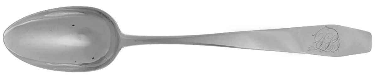 Coin Silver Flatware Tablespoon (Serving Spoon) by Ezekiel Burr-1