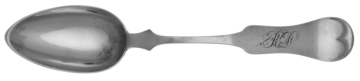 Coin Silver Flatware Tablespoon (Serving Spoon) by Edward Edmund Mead (Meade)-1