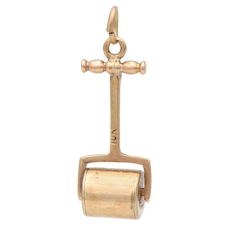 10KY Vintage Moveable Lawn Mower Charm-3