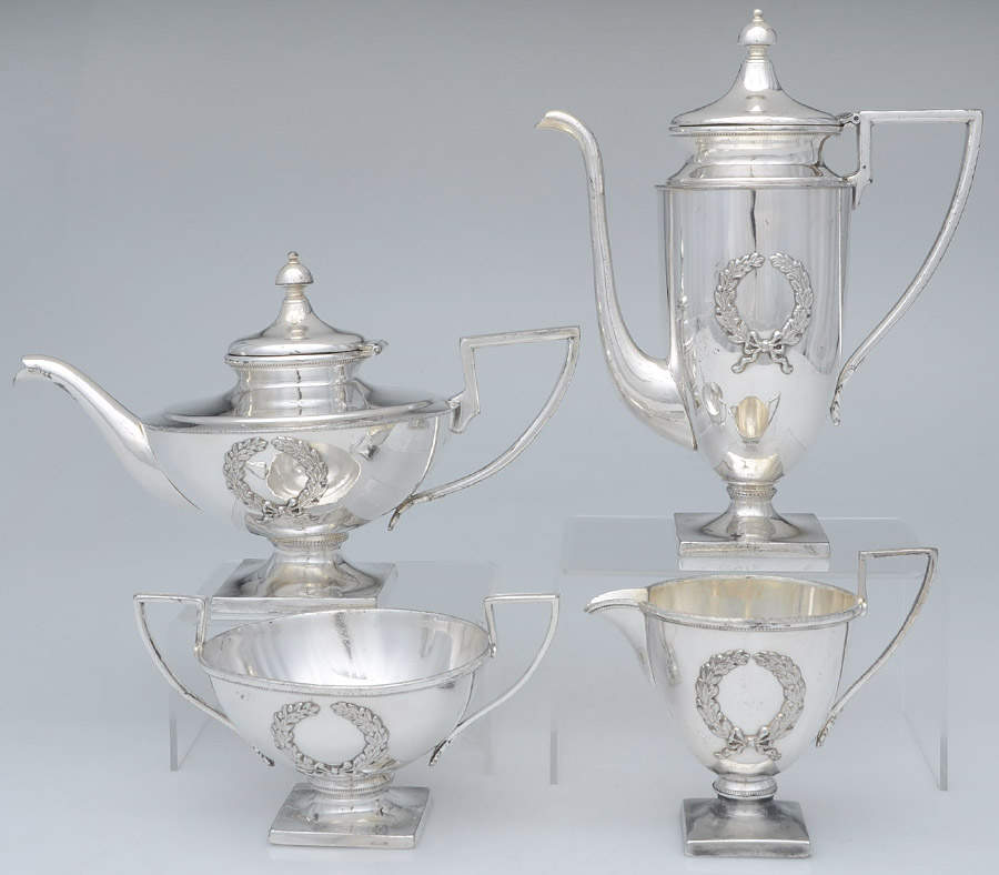 69 (Silverplate, Hollowware) 4 Piece Mini Tea Set (SCPM, STPM, SCRM & SSUOM) by EG  Webster-1