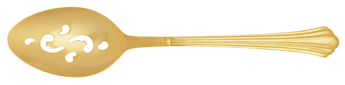 Dorian (Gold Electroplate) Pierced Tablespoon (Serving Spoon) by Estia-1