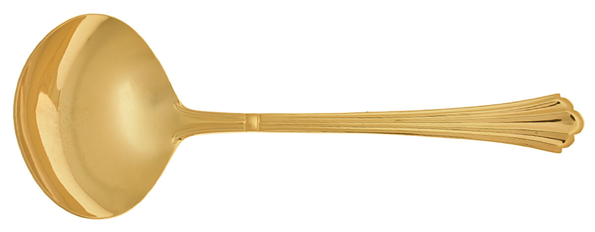 Dorian (Gold Electroplate) Solid Gravy Ladle by Estia-1