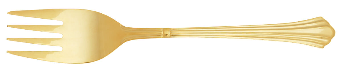 Dorian (Gold Electroplate) Medium Solid Cold Meat Serving Fork by Estia-1