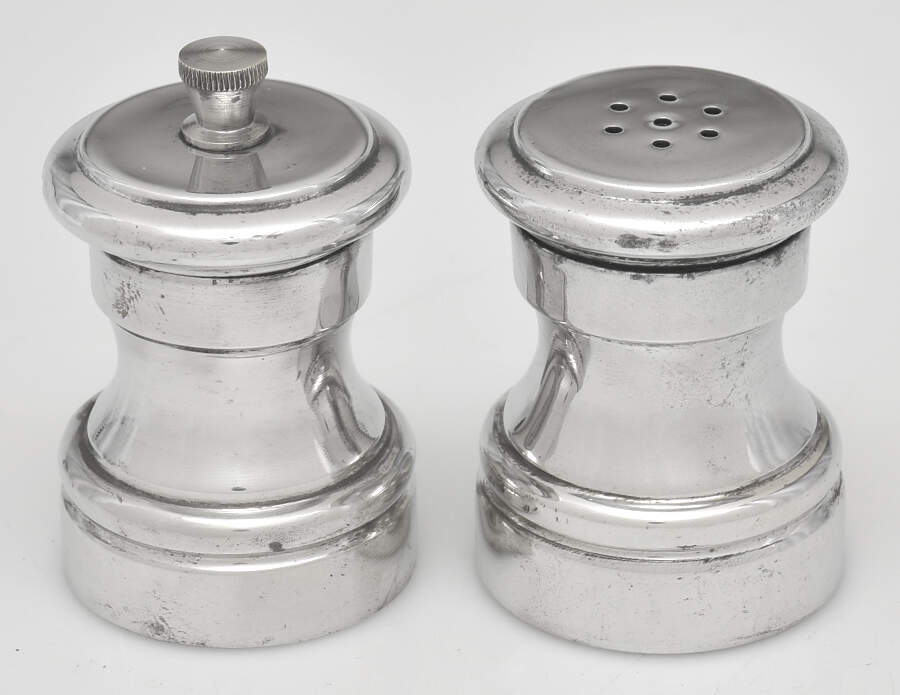 Pewter Hollowware Pewter Salt and Pepper Mill Set by Eales 1779 (Leonard Silver)-1