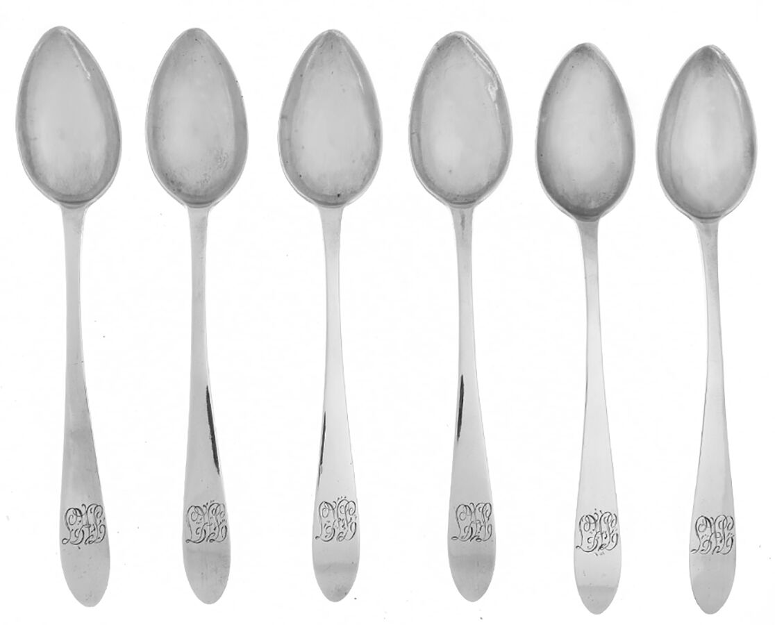 Coin Silver Flatware Tea/Five O'Clock Spoon - Set of 6 by Ephraim Outten-1
