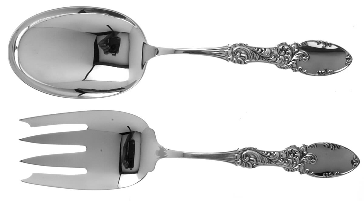 Tyrolean (Sterling, 1893) (2 Pc) Solid Salad Set by Frank Whiting-1