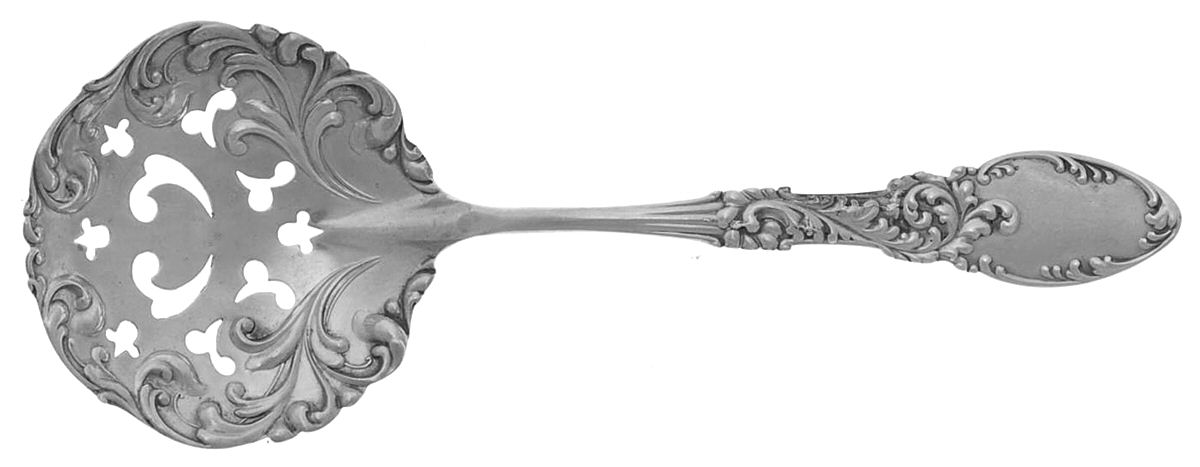 Tyrolean (Sterling, 1893) Solid Bon Bon Spoon with Pierced Bowl by Frank Whiting-1
