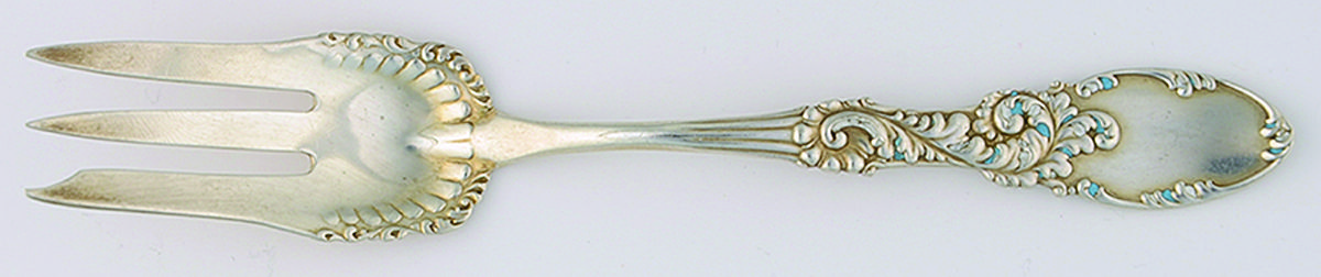 Tyrolean (Sterling, 1893) Enameled Old Style Pickle Fork by Frank Whiting-1