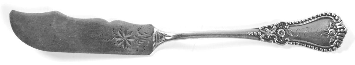 Alice (Sterling, 1895) Flat Handle Bright Cut Master Butter by Fessenden-1
