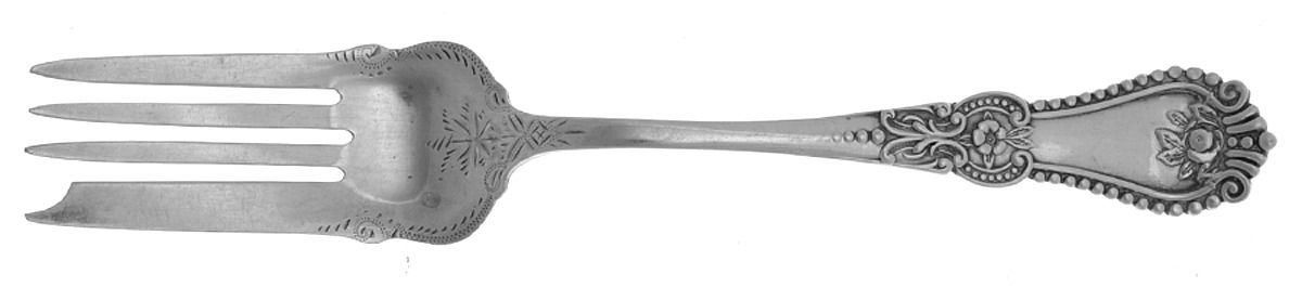 Alice (Sterling, 1895) Small Cold Meat Serving Fork Bright Cut by Fessenden-1