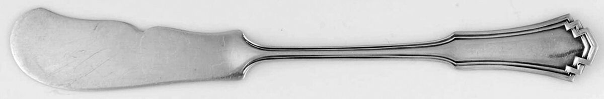 Graeco (Sterling, 1910) Flat Handle Butter Spreader by Fessenden-1
