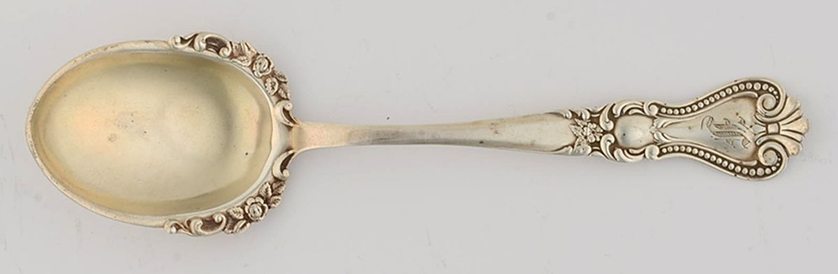 Newport (Sterling, 1900) Monogram Sugar Spoon by Fessenden-1