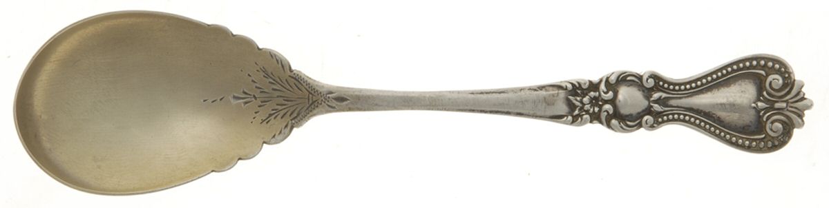Newport (Sterling, 1900) Ice Cream Spoon Bright Cut by Fessenden-1