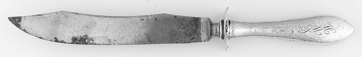 Old Boston-Hand Hammered (Sterling, 1893) Knife-Carving/Sm-Stn Bld/Steak by Fessenden-1