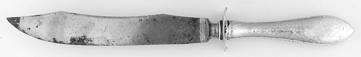 Old Boston-Hand Hammered (Sterling, 1893) Small Steak Carving Knife with Stainless Blade by Fessenden-1