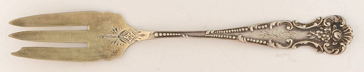 Old Rose (Sterling, 1900) Pickle Fork Old Style Bright Cut by Fessenden-1