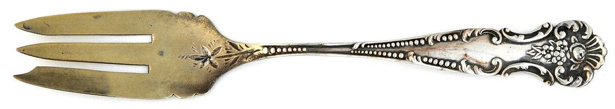 Old Rose (Sterling, 1900) Pickle Fork Old Style Bright Cut by Fessenden-1