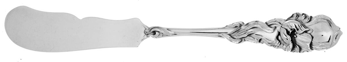 Tulip (Sterling, 1910) Flat Handle Butter Spreader by Fessenden-1