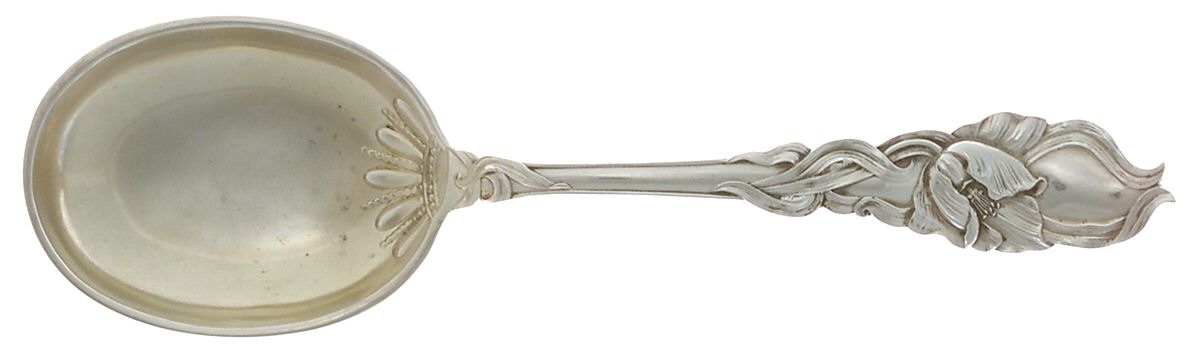 Tulip (Sterling, 1910) Small Solid Berry/Casserole Spoon by Fessenden-1