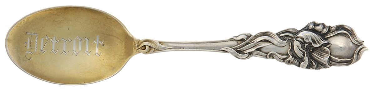 Tulip (Sterling, 1910) Souvenir Spoon (Five O'Clock) by Fessenden-1