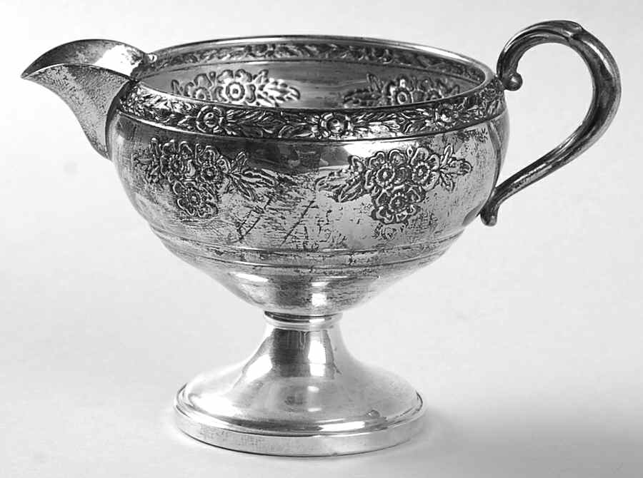 Rose Bouquet (Strl, Hlwr, Floral Band&Bouquets) Weighted Mini Creamer by Fisher Silversmiths-1