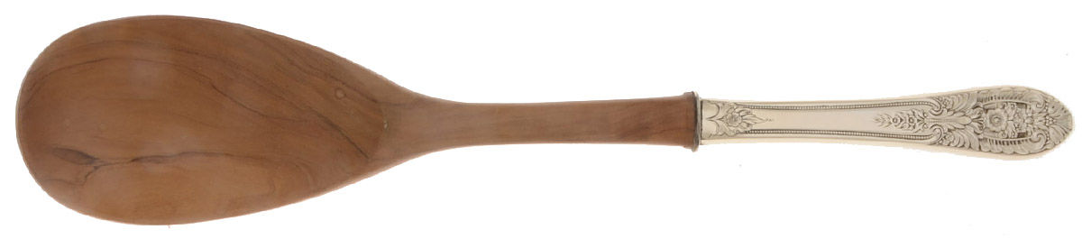 Crown Princess (Sterling, 1949) Salad Serving Spoon Wooden Bowl by Fine Arts-1