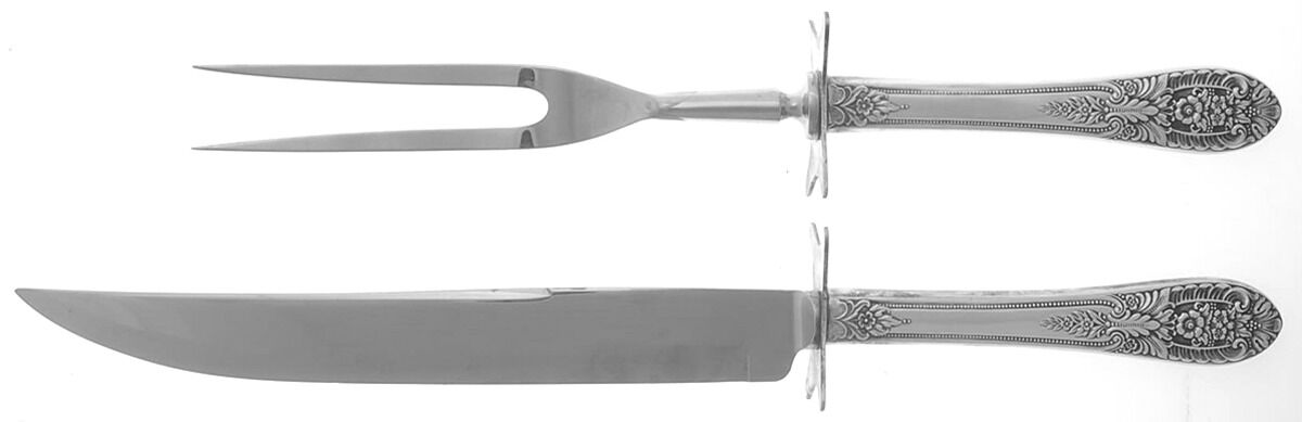 Crown Princess (Sterling, 1949) Large 2-Piece Roast Carving Set w/ Stainless Blade by Fine Arts-1