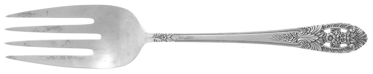 Crown Princess (Sterling, 1949) Large Solid Cold Meat Serving Fork by Fine Arts-1