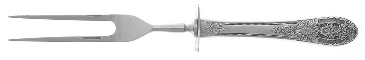 Crown Princess (Sterling, 1949) Small Steak Carving Fork with Stainless Prongs by Fine Arts-1
